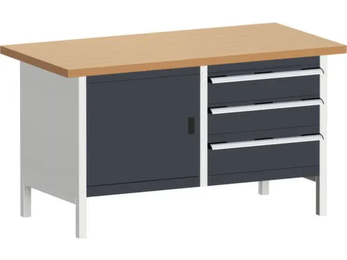 werkbank met opbergruimte,HxBxD 840x1500x750mm,beukenblad
