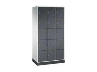 lockerkast,RAL 7035/RAL 7021,HxBxD 1950x920x500mm,3x5vakken,cil.-slot - 2