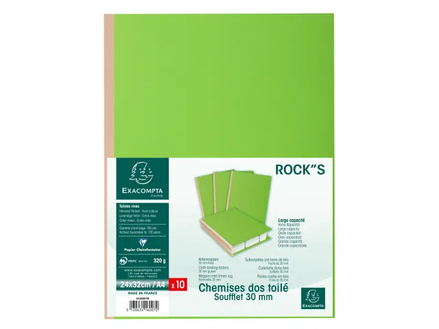 10 Stuks map linnen rug ROCK"S 320 groen