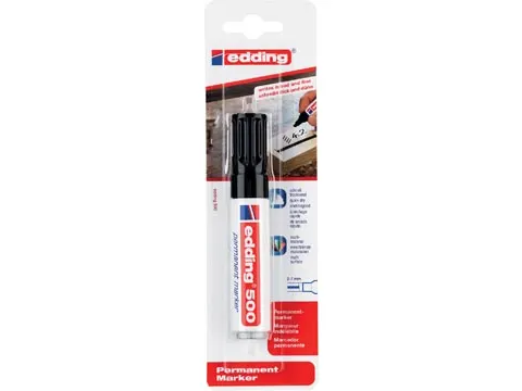 Permanente Marker E-500 Zwart, Op Blister