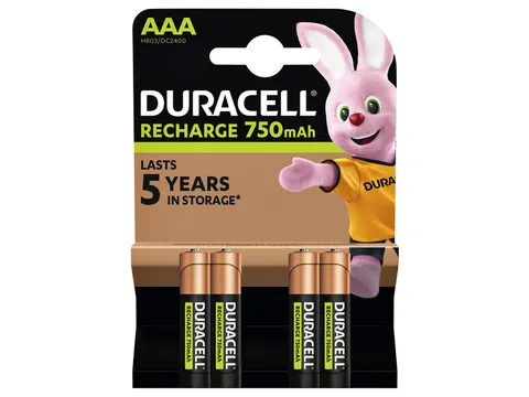 Batterij oplaadbaar Duracell 4xAAA 750mAh Plus