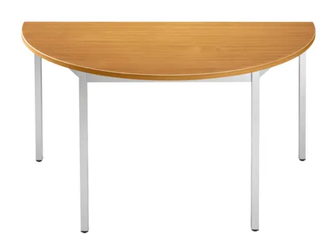 Tafel Halfrond 120x60 Cm Frame Aluminium Blad Kersenhout