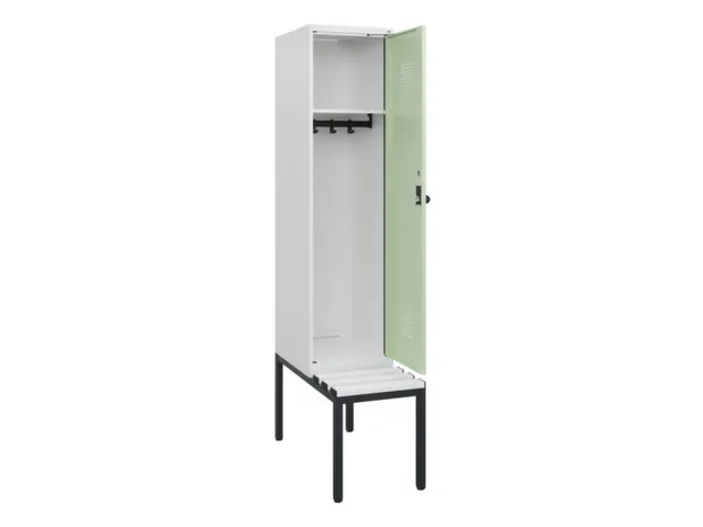 locker met bank,HxBxD 1950x400x815mm,1vak,vak B 400mm,draaigrendel