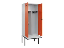 PBM-locker met bank,HxBxD 2120x800x815mm,2vak,vak B 400mm,draaigrendel