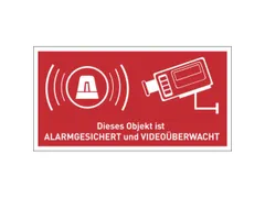 waarschuwingsetiket,Object met alarm en videobewaking beveiligd,PVC