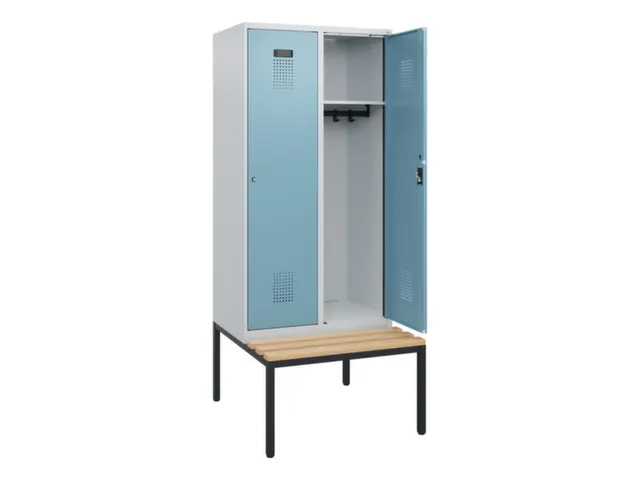 locker met bank,HxBxD 1950x800x815mm,2vak,vak B 400mm,cilinderslot
