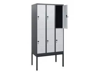 dubbeldekse locker,HxBxD 1950x900x500mm,3x2vak.,vak B 300mm - 2
