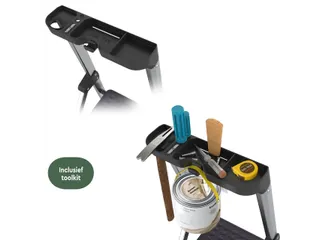 Huishoudtrap BRASQ 4 treden aluminium SLA400 zilver - 9