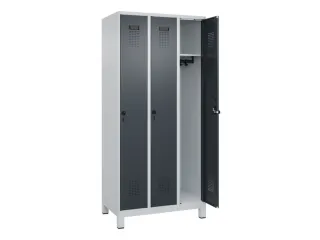 locker,HxBxD 1950x900x500mm,3vak,vak B 300mm,draaigrendel,voeten - 2