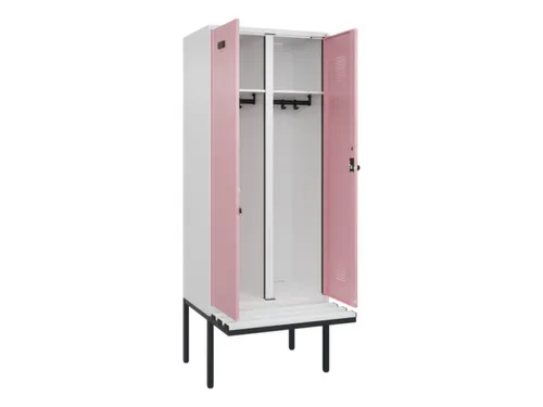 locker met bank,voor scheiding van kleding,HxBxD 2120x800x815mm,2vak