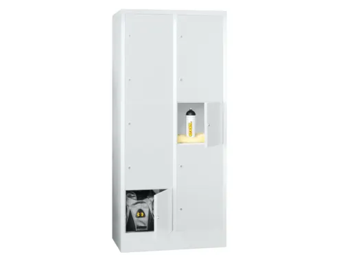 lockerkast,HxBxD 1850x800x500mm,2x5vakken,RAL7035,front RAL7016