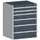ladekast 1000x800x750mm 6laden zware lasten RAL7035 front RAL7016