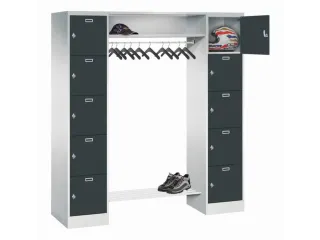 personeelsgarderobe draaigr. 1950x1700x500mm 2x5 vakken 400mm RAL7016 - 1