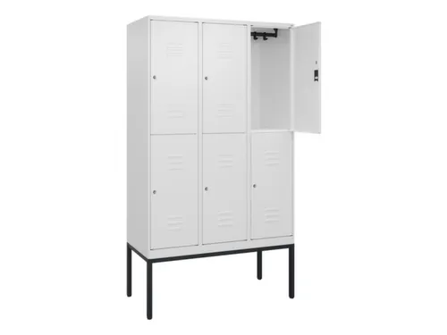 dubbeldekse locker,HxBxD 2120x1200x500mm,3x2vak.,vak B 400mm,cil.-slot