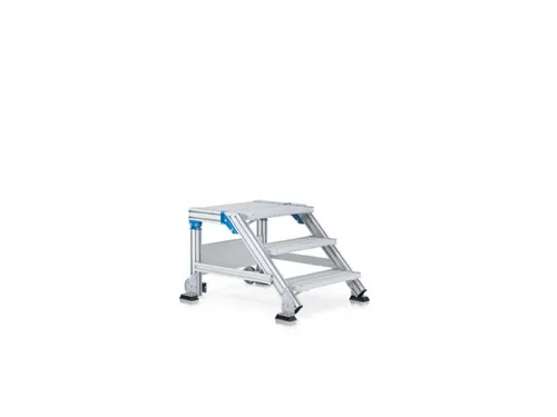 bordestrap,verrijdbaar,bordes H 0,6m,3treden,45° helling,aluminium