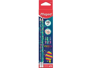 Potlood Maped Pixel Party met gum - 2