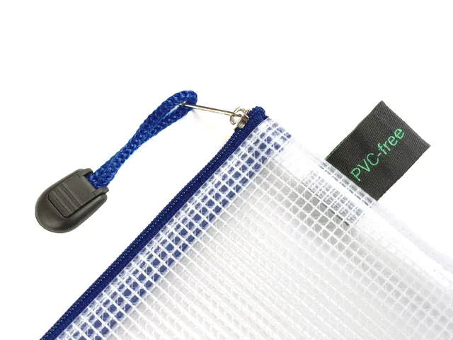 etui DIN PVC-vrij transparant blauw met ritssluiting