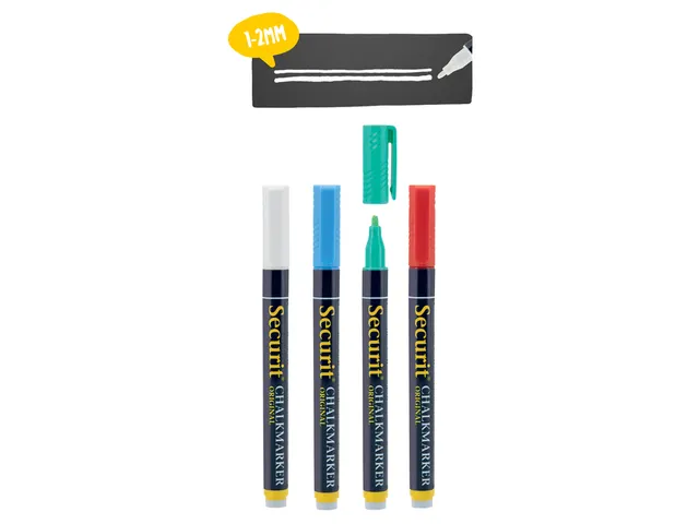 Krijtstift Securit Sma-100 Rond Assorti 1-2mm Blister à 4st