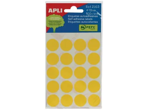 Apli Ronde Etiketten Ø19mm Geel