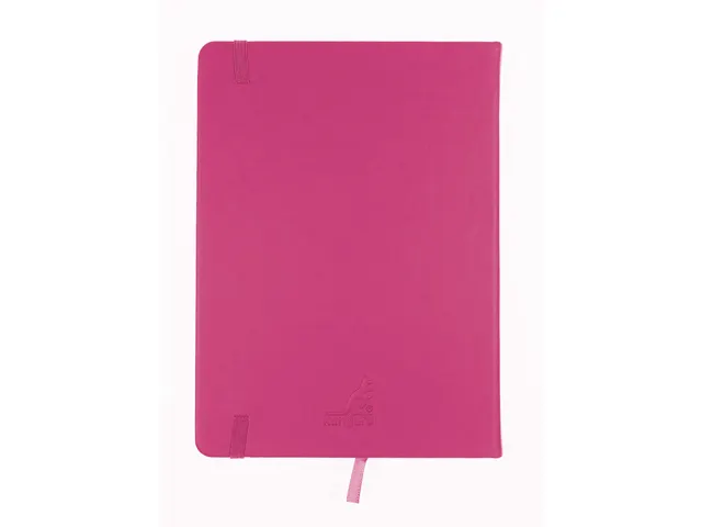 Schetsboek Kangaro A5 hot pink PU HC 80 vel 140gr roomwit met elastiek
