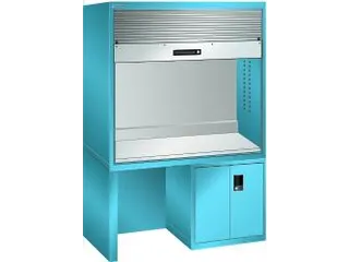 pc-kast,HxBxD 1900x1434x725mm,toetsenbordblad,romp RAL 5012 - 1