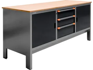 werkbank,HxBxD 870x1850x725mm,multiplexblad,draagverm. 1000kg,4voeten - 3