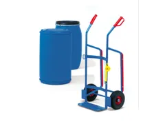 diable porte-fûts,force 250kg,p. fût 1x220l,RAL5007,bandage air
