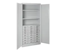 ladekast,HxBxD 1790x800x410mm,27lade(n),cilinderslot,romp RAL7035