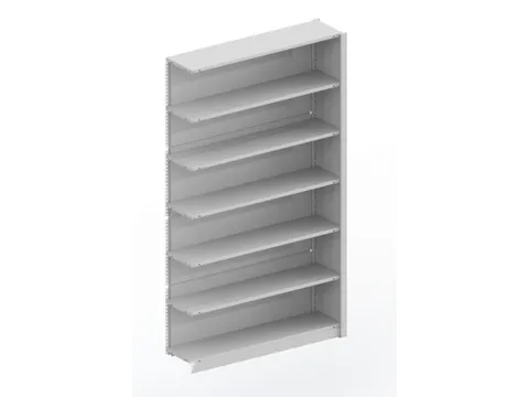 kantoorstelling aanbouwveld HxBxD 2200x1256x335mm 6 OH Stalen Ral7035