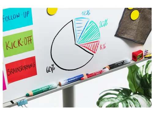 Whiteboardpotlood STABILO MARKdry incl 2 slijpers zwart classpack 30st