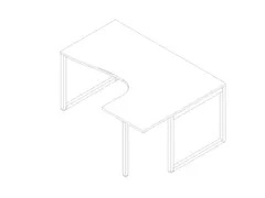 hoek-bureau,HxBxD 730x1600x1200mm,blad wit,verdieping rechts