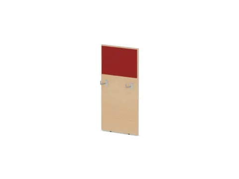 baliepaneel,v. bureau,aanbouw links,B 600mm,NE-esdoorn,BN4011-rood