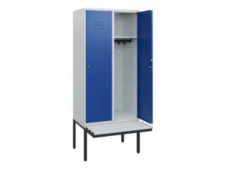 locker met bank,HxBxD 1950x800x815mm,2vak,vak B 400mm,cil.-slot - 2