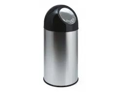 Afvalbak Met Pushdeksel 40 Liter RVS Zwart