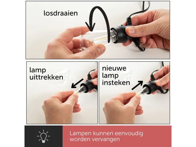 Led Lichtsnoer Solar 15 Warm Witte Lampen Zwarte Draad