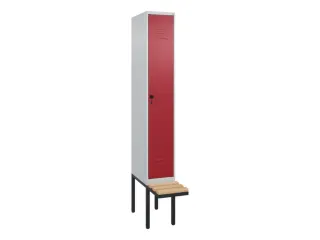 locker met bank,HxBxD 2120x300x815mm,1vak,vak B 300mm,draaigrendel - 1