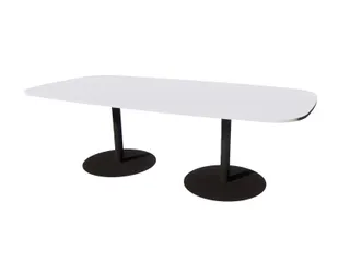 Linesto vergadertafel 240x120 deens ovaal krijtwit 25mm zwart - 1
