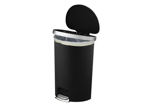 Hana pedaalemmer halfrond 55 Liter Zwart
