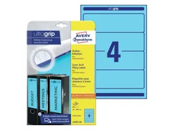 Rugetiket Avery Zweckform breed 192x61mm Blauw L4767 80 stuks
