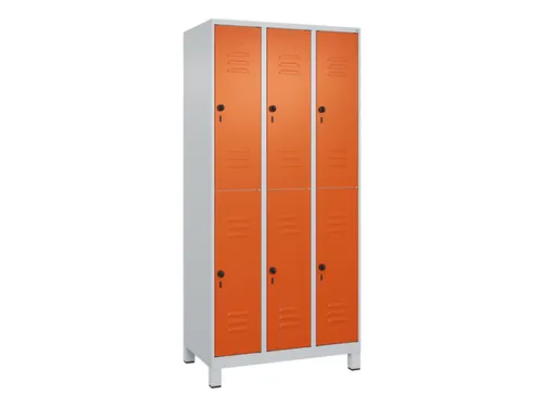 dubbeldekse locker,HxBxD 1950x900x500mm,3x2vak.,vak B 300mm