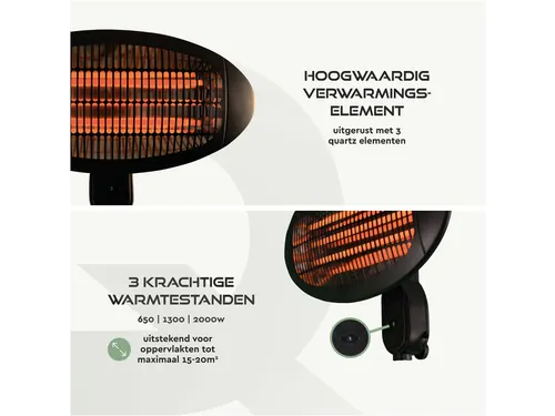 Terrasverwarmer BRASQ PHW100 hangend elektrisch