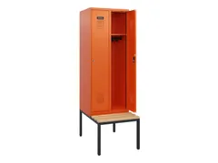 locker met bank,HxBxD 1950x600x815mm,2vak,vak B 300mm,cilinderslot