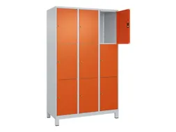 lockerkast,HxBxD 1950x1200x500mm,3x3vakken,vak B 400mm,cil.-slot