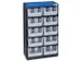 magazijnkast HxBxD 525x300x165mm 10laden behuizing zwart/blauw
