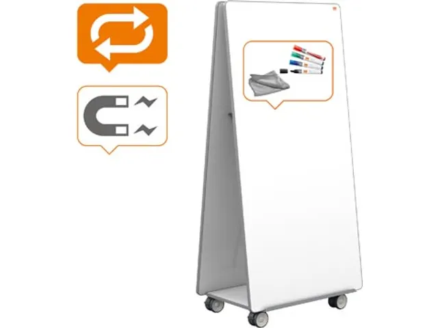 Move & Meet mobiel systeem, 2 whiteboard panelen, 90 x 180 cm
