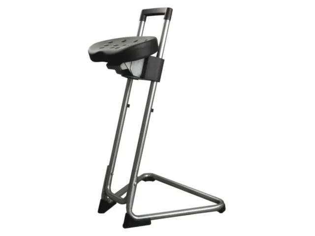 Esd Stahulp Zwart PU H 600-850mm Glijders 15° Frame Rvs