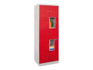 lockerkast,HxBxD 1800x600x500mm,2x5vakken,RAL7035,front RAL3000 - 3