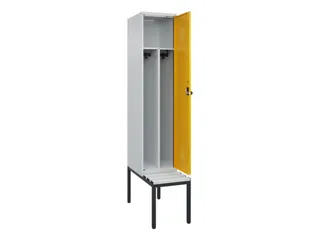locker met bank,voor scheiding van kleding,HxBxD 2120x400x815mm,1vak - 1
