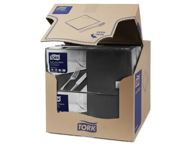 Serviette de table Tork 477864 Soft 33x33cm Noir