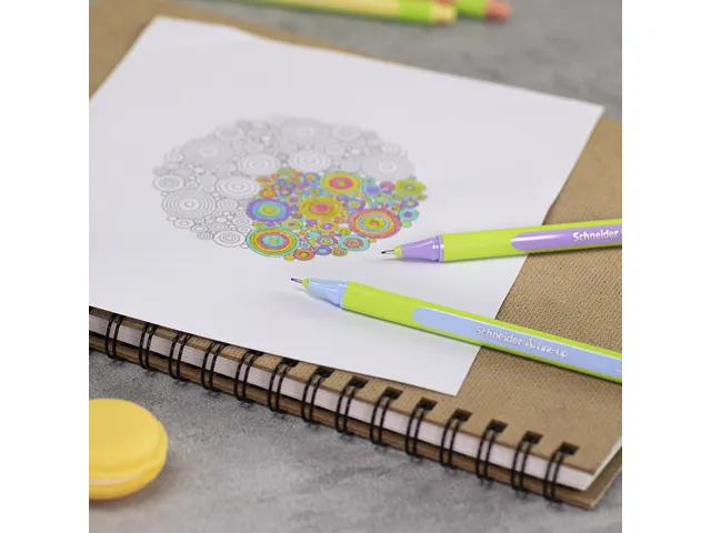 Fineliner Schneider Line-Up Pastel 0,4mm verstelbare pencil case 8 stu